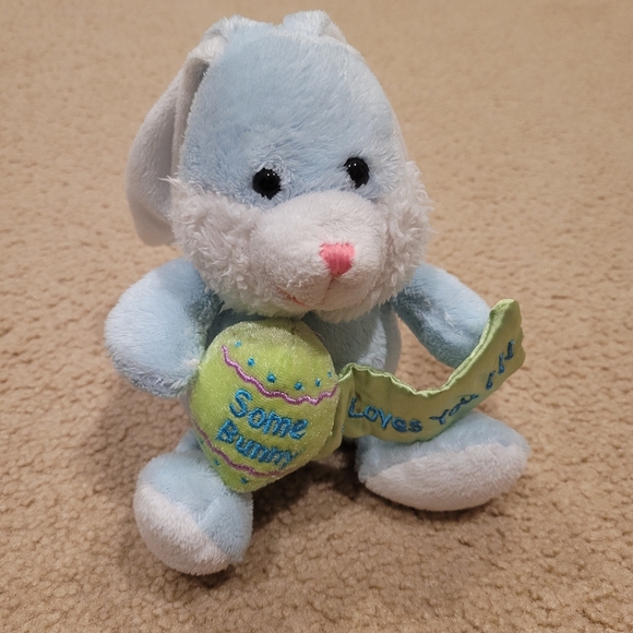 Dan Dee Bunny Rabbit Blue Easter Egg Plush Stuffed Animal Toy 7" - Picture 1 of 4